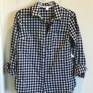 Black and white checked shirt